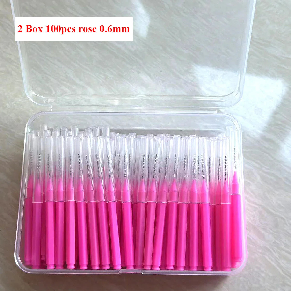 100/200 Pcs Box Interdental brush 0.6-1.5Mm Cleaning Between Teeth Oral Care Orthodontic I Shape Tooth Floss I-type push pull