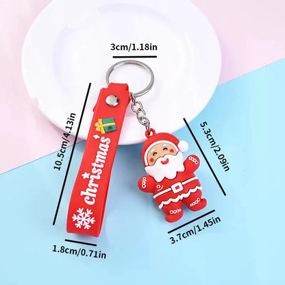 6PCS/3PCS/1PC Santa Claus Snowman 3D Soft Plastic Doll Bag Pendant Keychain - Christmas Children's Gift