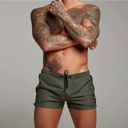 Mens Swim Trunks with Zipper Pockets Mesh Liner Summer Beach Board Shorts Quick Dry Swimming Bathing Suit Swimsuit Swimwear