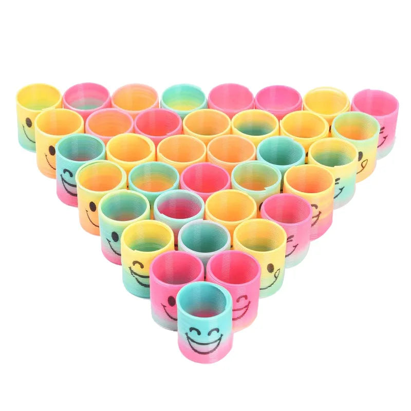 12/24 Rainbow Magic Springs Circle Toys Kids Birthday Party Favors Guests Giveaway Small Gifts Pinata Fillers Flexible Funny Toy