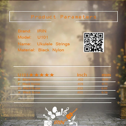 IRIN Professional Ukulele Strings Black Clear Nylon Strings Colorful Ukulele Strings Stringed Instrument Parts Accessories