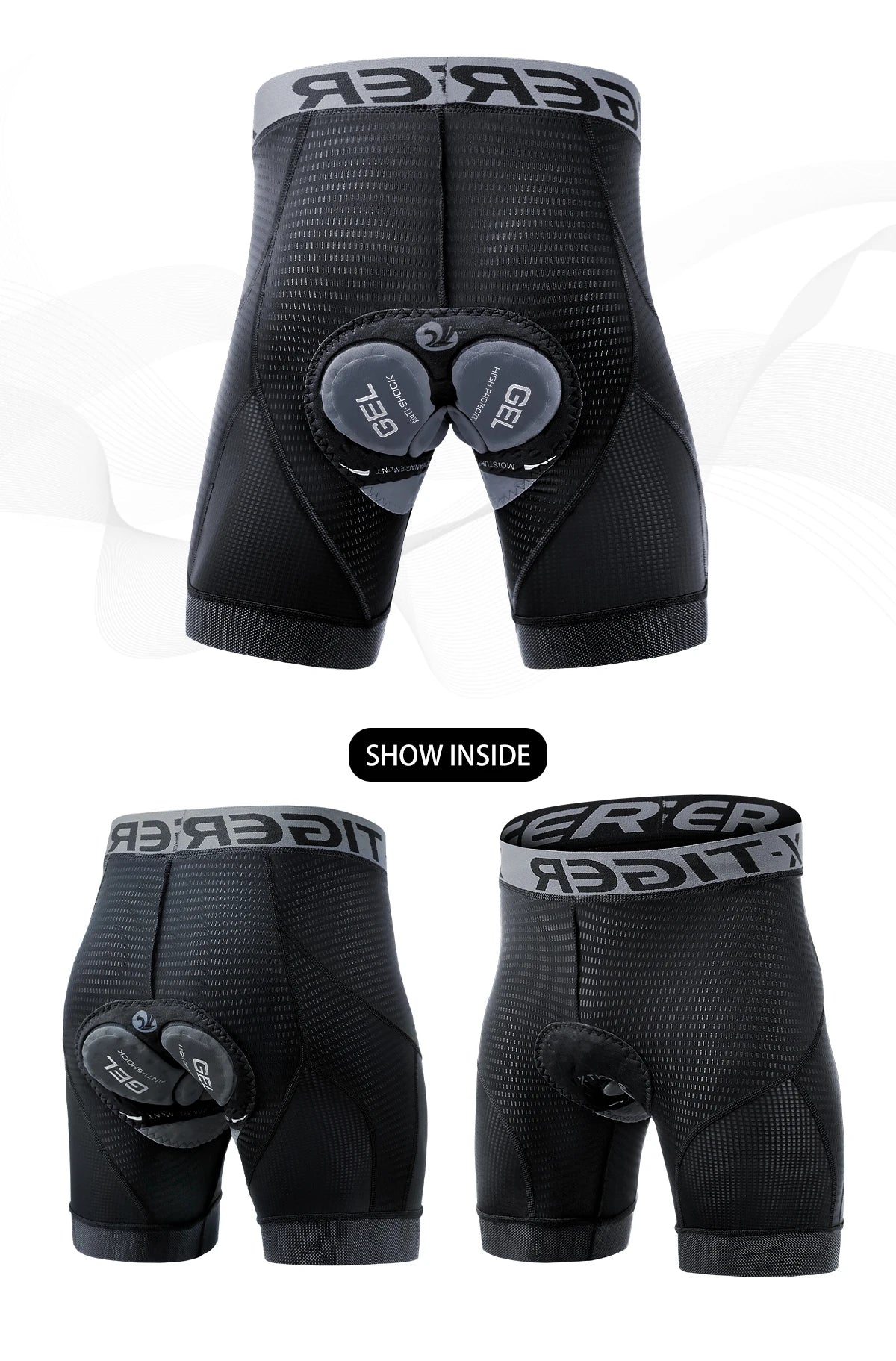 X-TIGER Cycling Shorts Breathable Mesh Cycling Underwear Gel Pad Shockproof MTB Bike Shorts Bicycle Underwear