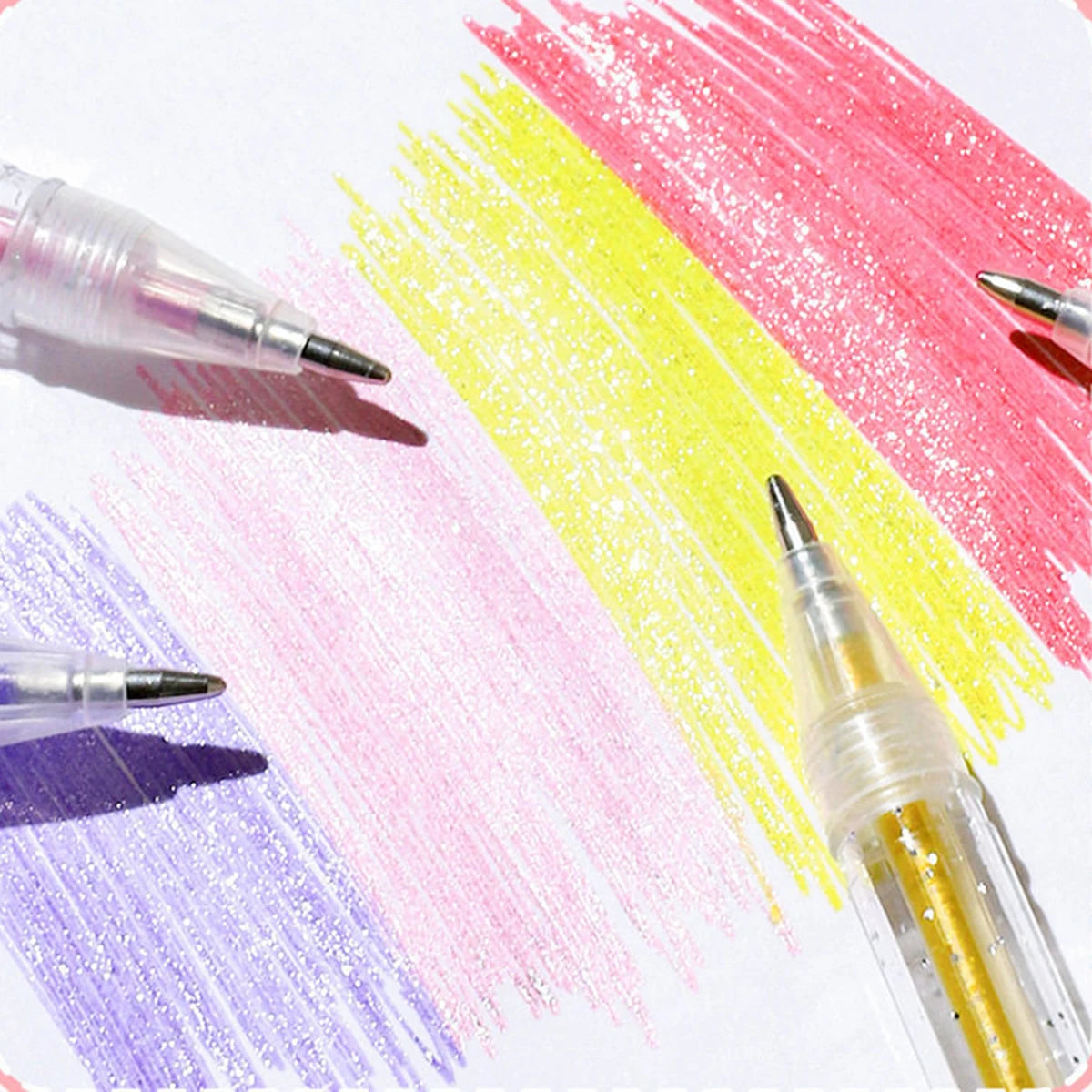 60 Colors Glitter Gel Pen 1.0mm Metal Glitter Color Ballpoint Pen Paper Cardstock Diary Drawing Marking Coloring DIY Art