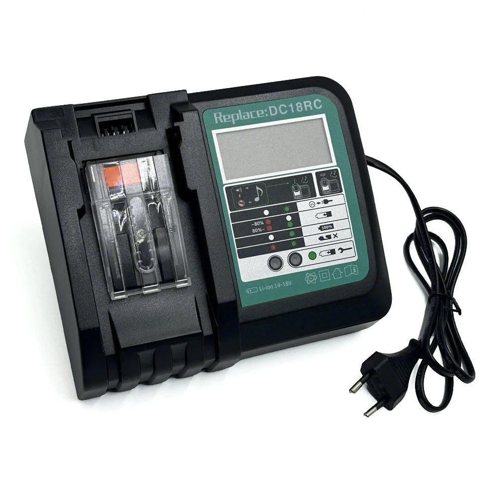 Replacement for Makita 14.4V - 18V Fast Battery Charger DC18RC for Makita Li-ion Battery BL1860 BL1850 3.0 A with LED Display