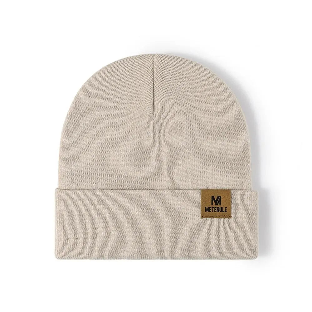 Riding Hat Knit Cuffed Beanie for Men Women Winter Warm Knitted Beanie Hats for Skiing Outdoor Camping Traveling Cycling Cap