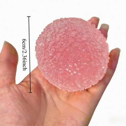Squishy Ice Ball Maltose Fidgets Toy Super Soft Pink Mochi Slow-rebound Squeeze Toy Anti-Stress Toy for Adults Hand Exercise