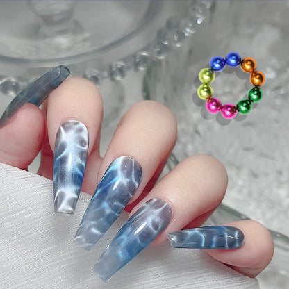 10pcs/20pcs Water Ripple Cat Eye Magnetic Gel Beads Multifunctional Nail Art Flower Carving Cat Magnet DIY Nail Art Design Tool
