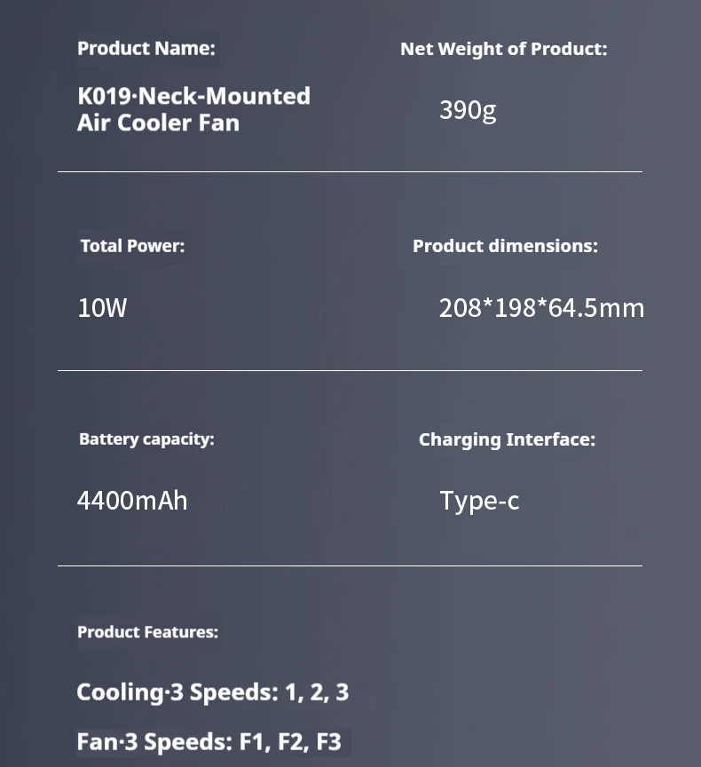 New Neck Air Conditioner Portable Neck Fan Rechargeable Semiconductor Cooling Bladeless Fan Outdoor Personal Fan Wearable Cooler
