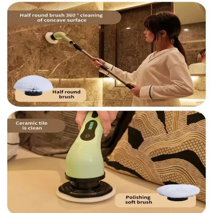 9-in-1 Electric Cleaning Brush Electric Spin Cleaning Scrubber Electric Cleaning Tools Parlour Kitchen Bathroom Cleaning Gadgets