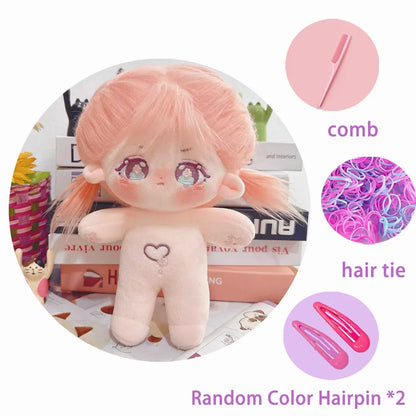 20cm Cute Purple Hair Cotton Doll DIY Dress Up Cosplay Kawaii Idol Stuffed Customization Figure Plushie Toys Halloween Gift