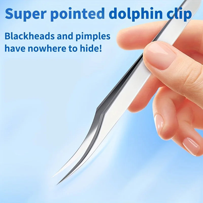 Stainless Steel Precision Eyelash Tweezers,Specialized Tweezers For Eyelash Extension, Tweezers For Removing Acne And Blackheads