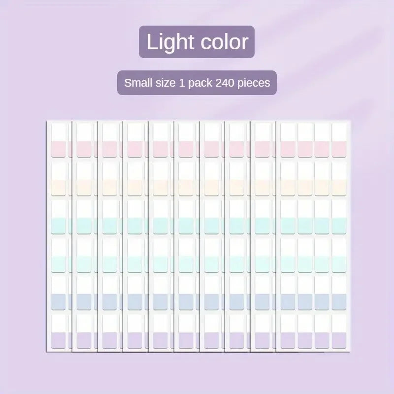 Morandi Colors Index Stickers, Light Color Index Notes, Transparent Writable Folder Sticky Notes
