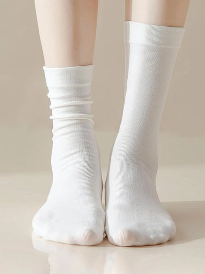 1/5/10/15/20 Pairs of new Korean version Pure white Women's Mid-Calf socks