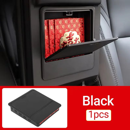 New Car Center Console Armrest Case Button Hidden Keys Card Storage Box For Tesla Model 3 Y 2019 2020 2021 2022 2023 Accessories