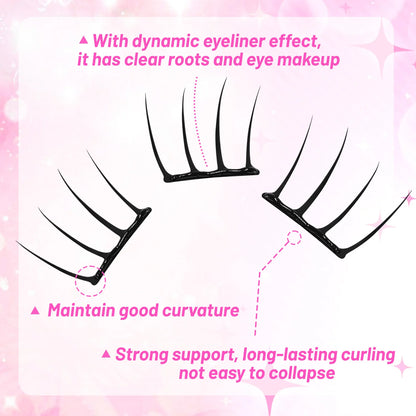 【K-pop 2.0 Style】Self Adhesive False Eyelashes - No Glue Needed Easy to Wear in Seconds Trendy for Daily/Party Eye Makeup