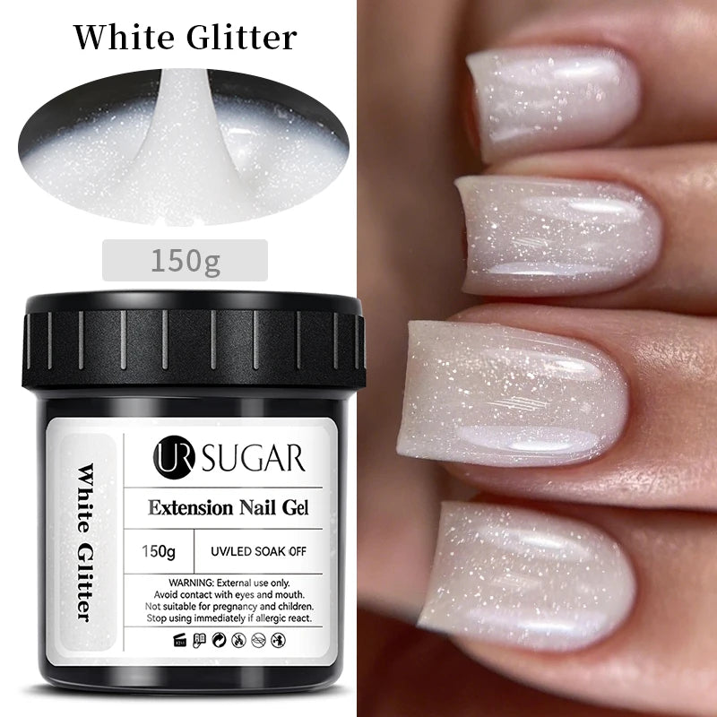 UR SUGAR 150g Transparent Nail Extension Gel Jelly White Light Pink Acrylic French Nail Art UV LED Gel Semi Permanent Manicure