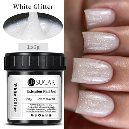 UR SUGAR 150g Transparent Nail Extension Gel Jelly White Light Pink Acrylic French Nail Art UV LED Gel Semi Permanent Manicure
