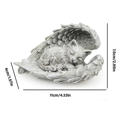 dog/Cat Angel Memorial Statue Commemorates Our Lost Fur Baby,Cat Figurines is Placed in The Outdoor Garden or Tombstone, Resin