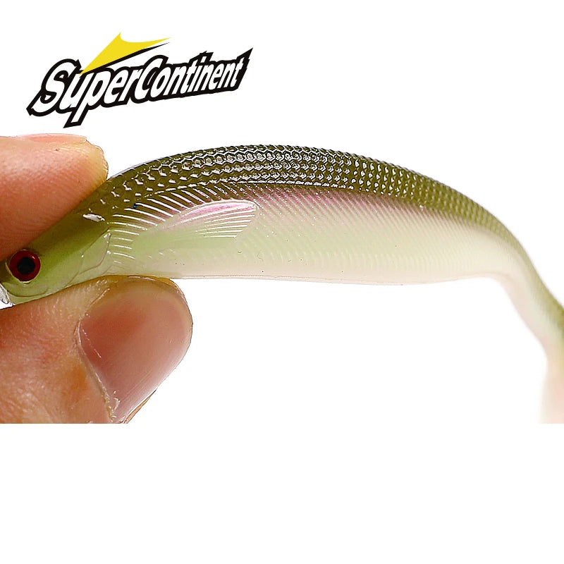 NEW Supercontinent ShadTeez T-tail 50mm 70mm 100mm Pike Zander Predator Fishing 3D Eyes Soft Lure Fishing Lures