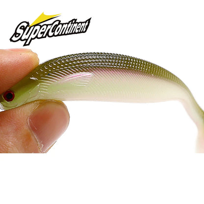 NEW Supercontinent ShadTeez T-tail 50mm 70mm 100mm Pike Zander Predator Fishing 3D Eyes Soft Lure Fishing Lures