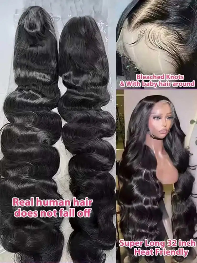 40 42 Inch 250% Wear And Go Glueless Wigs Body Wave Human Hair Wigs 13x4 13X6 Wet and Wavy HD Lace Frontal Wigs For Women