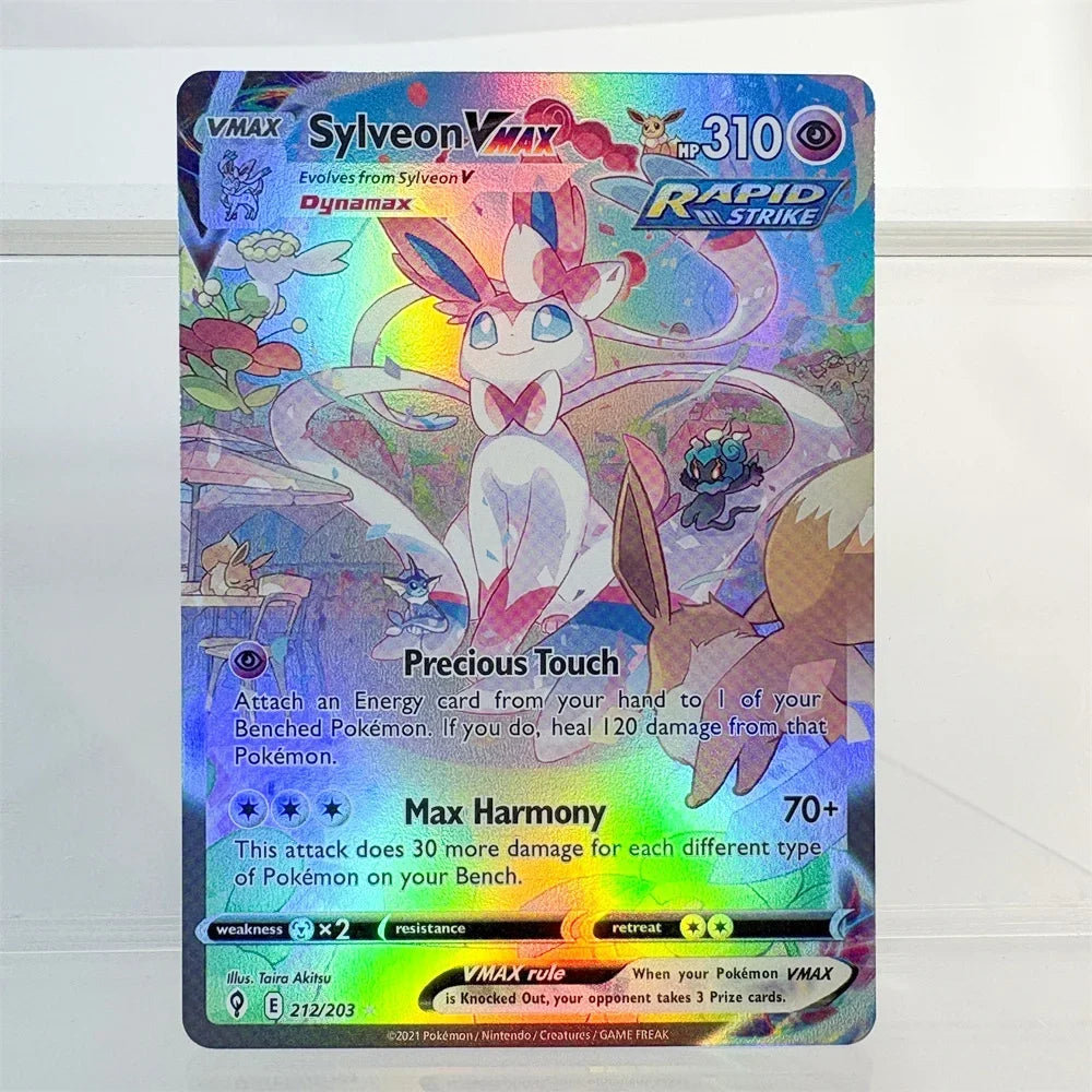 PKM Cards Charizard Vmax Dragonite Celebi Sylveon Vmax Single Foil Cards Classic Game Collection Cards PTCG Proxy Cards