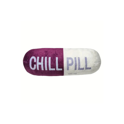 Interactive Plush Pill-Shaped Dog Toy with Squeaker - Durable, Bite-Resistant Chew Toy for Pet Play and Dental Health