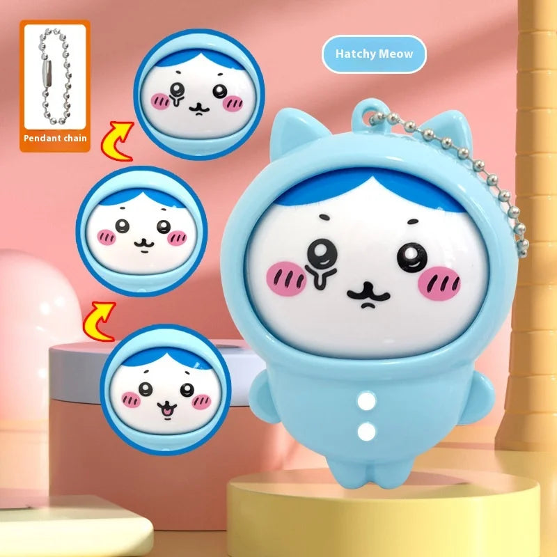Chiikawa Anime Face Changing Toy – Press To Transform Expression Keychain Figure Hachiware Usagi Kawaii Gift Collectible Toy