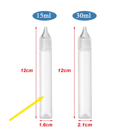 5Pcs/set 15ml/30ml White Plastic Glue Applicator Needle Squeeze Bottles For Paper Quilling DIY Craft Supplies