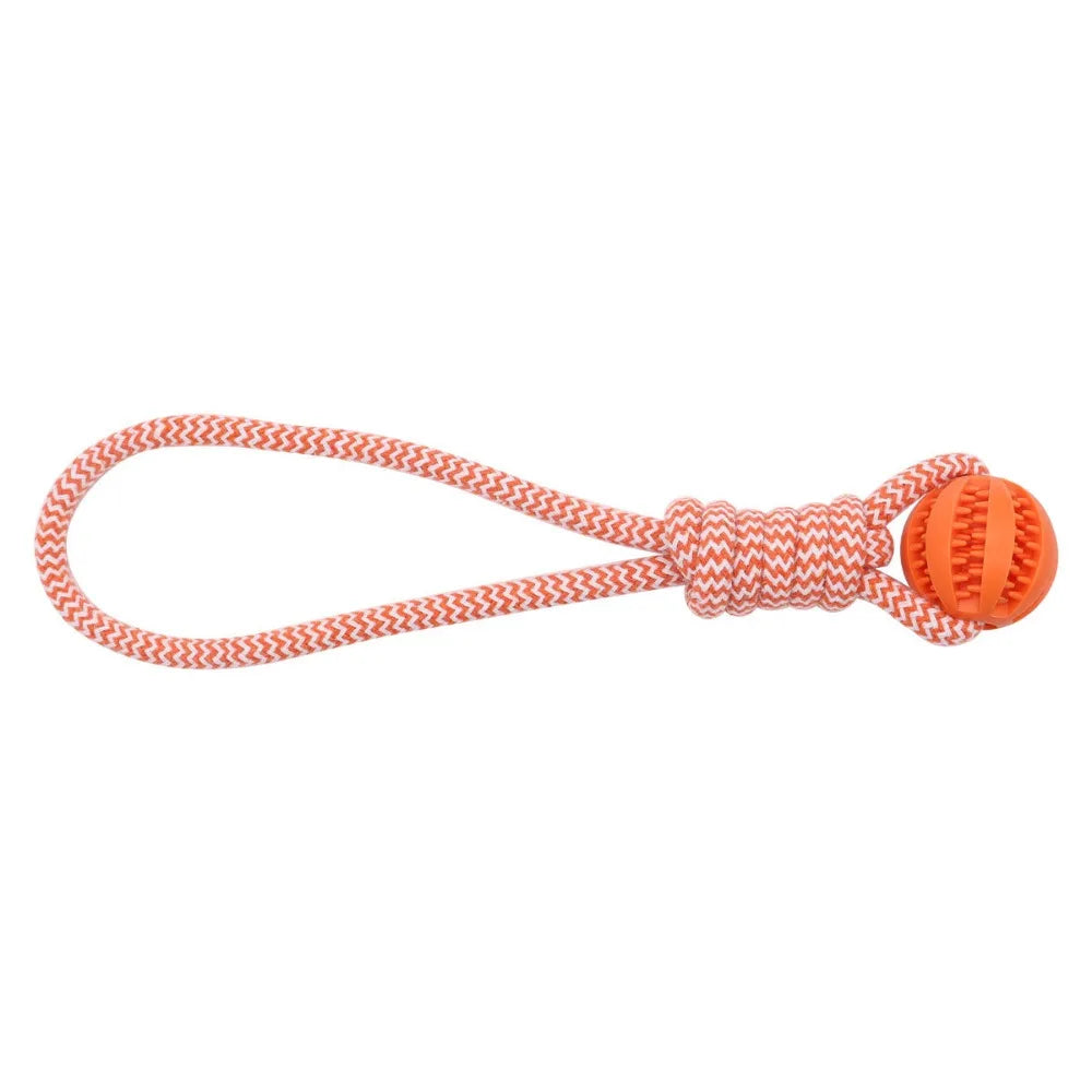 Dog Hollow Ball Toy Rubber Chew Toys for Dogs Cleaning Teeth Molar Bite Resistant Toy with Bell Puppy Training Game