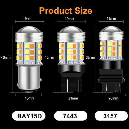 1pc Dual Color Parking Light Led T25 3157 P27/7W 45Smd Car DRL Turn Signal Lamp Auto Lights Bulb 12V CAR Accessories
