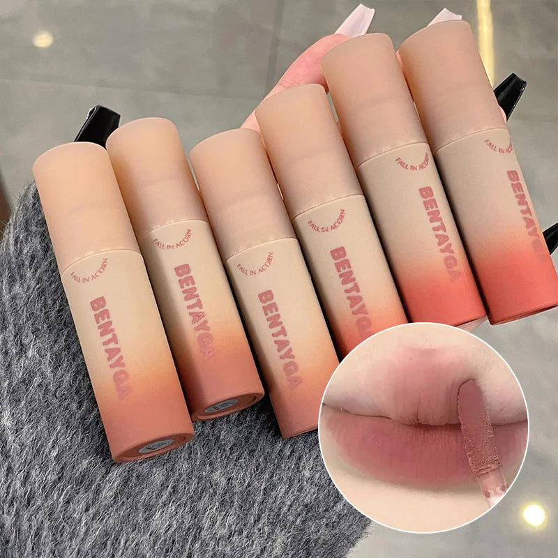 BENTAYGA Autumn Velvet Lip Mud — Matte Finish, Skin-Tone Enhancing Lip Tint, Versatile Nude Makeup, Budget-Friendly for Students