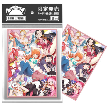60Pcs 67x92mm Anime One Piece Card Sleeves Ace Luffy Zoro Shanks Empress Nami OPCG PTCG /MTG/PKM Trading Cards Protector Case