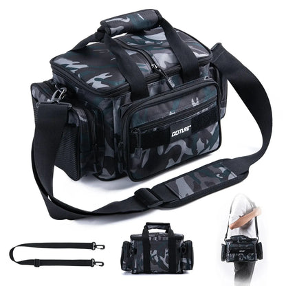 Goture Fishing Tackle Bags 38*23*19cm Shoulder Bag High Capacity 600D Oxford Cloth Outdoor Cycling Backpack Camping Picnic Bag