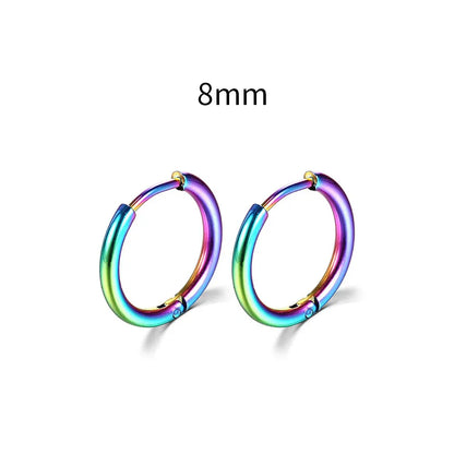 New simple stainless steel small hoop earrings for women and men, perfect for cartilage ear piercing jewelry.