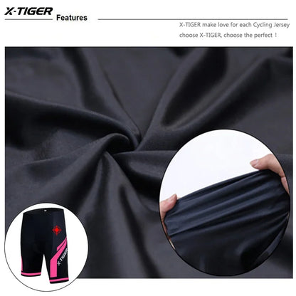 X-TIGER Women Cycling Shorts 5D Gel Padded Shockproof MTB Mountian Bicycle Shorts Road Racing Bike Shorts Summer Outfit Clothing