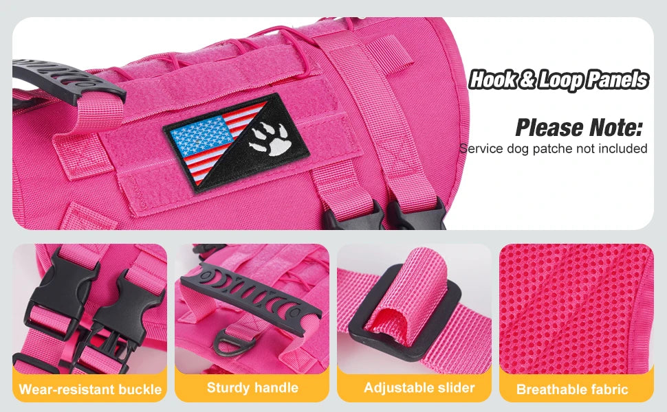 Tactical Chest Strap Large Dog Explosion proof Outdoor Anti slip Tank Top Pet Traction Dog Harness Reinforcement Loop Dog Walkin