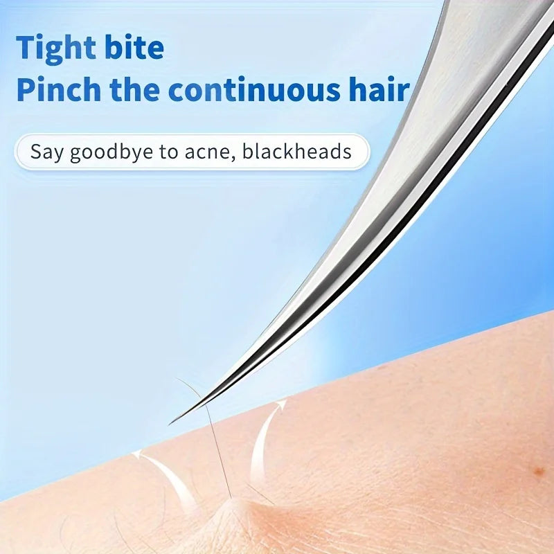 Stainless Steel Precision Eyelash Tweezers,Specialized Tweezers For Eyelash Extension, Tweezers For Removing Acne And Blackheads