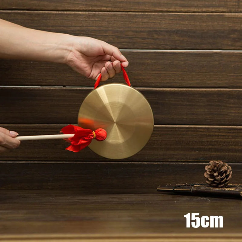 Causeway Folk Musical Instrument Gong Hand Gong With Wooden Stick Traditional Chinese Folk Musical Instrument Toy For Kids
