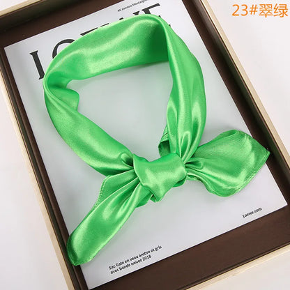 New Solid 60x60cm Square Scarf Single Imitation Silk Bright Light And Satin Performance Scarves Party Gift