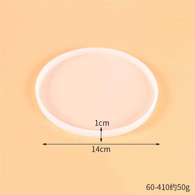 Round Square Rectangle Heart Coaster Silicone Mold Epoxy Resin Mold for DIY Jewelry Storage Base Making Cup Tray Home Decoration