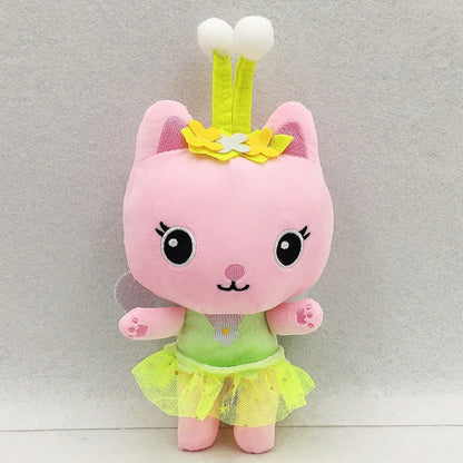 25cm 7-piece Gabby doll house plush toy cartoon stuffed animal mermaid cat mermaid plush doll children's Christmas gift