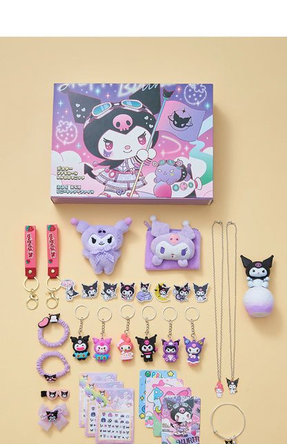 Cute Kuromi Cinnamoroll Melody Christmas Advent Calendar Kawaii Random Figure Ornament Anime Cartoon Keychain Kids Toy Gift