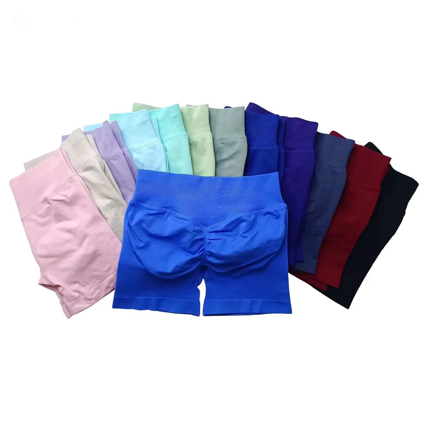 NCLAGEN Impact Shorts Women Low Rise Workout Gym Clothes Running Seamless Sports Leggings Scrunch Booty Hip Lifting Yoga Shorts