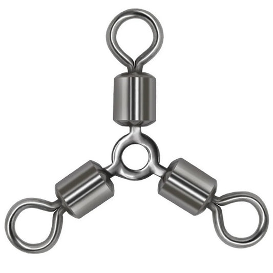 20Pcs 3 Way Fishing Connector Brass Alloy Bearing Rotating Fishing Hook Connecting Ring 2#-12# O-Type 3 Way Bait Fishing Tool
