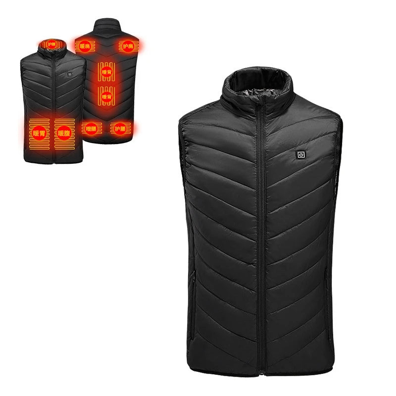 USB Heated Vest Winter Warm Hiking Heated Jacket Vest Outdoor Sports Men Ski Warming Heating Thermal Clothing