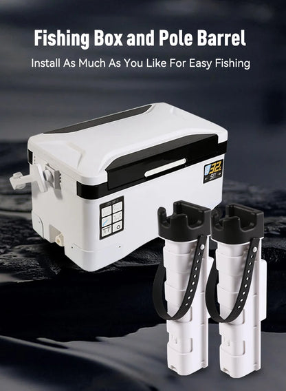 Fishing Rod Holder Fishing Cooler Box Tackle Box Box Barrel Holder Detachable Rod Bracket Adjustable Pole Tube Stand Snap Design