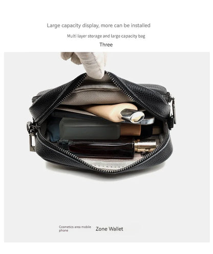 Women Crossbody Bag Multi Space Fashion Design Sense Large Capacity PU Material Lightweight Single Shoulder Bag
