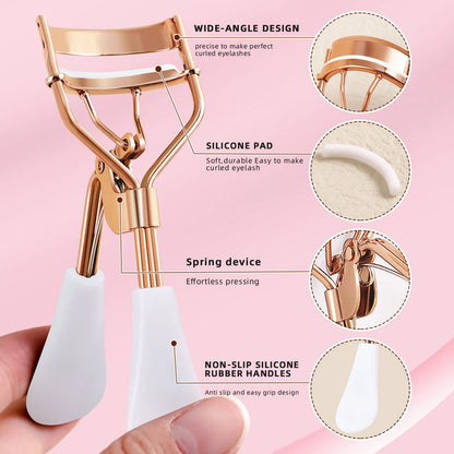 A curly long-lasting eyelash clip with 15 silicone replacement pads, made with eye makeup, the perfect gift for women