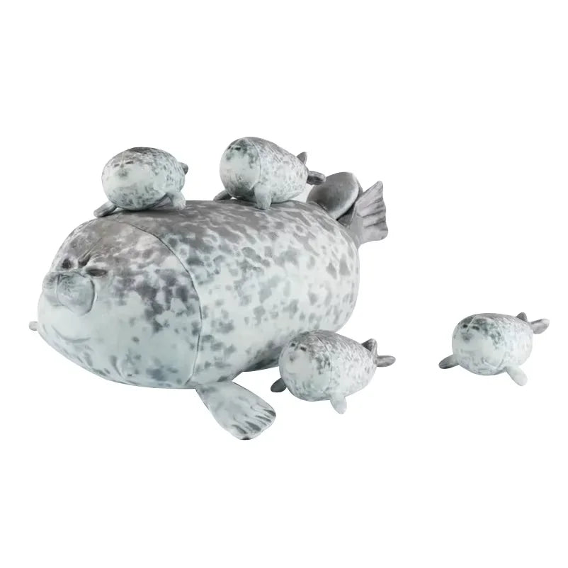 5pcs Kawaii Seal Family Plush Toys Soft Stuffed Animals Seal Pillow Stuffed Toy CuddlyGifts For Friends Birthday Gift For Family